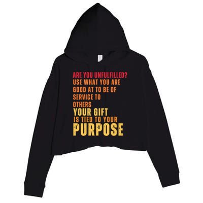 Inspirational Quote Purposes Saying Crop Fleece Hoodie