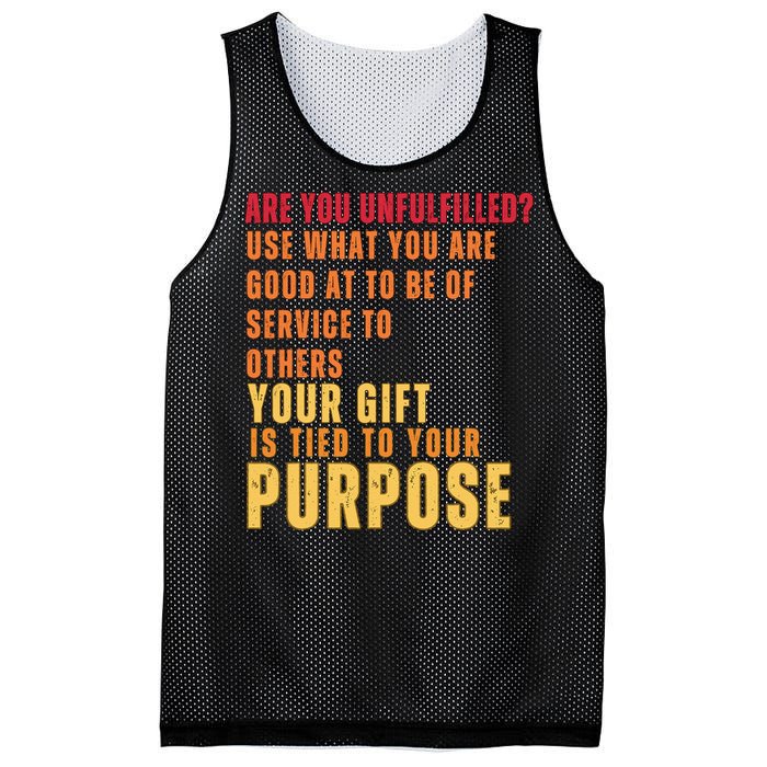 Inspirational Quote Purposes Saying Mesh Reversible Basketball Jersey Tank