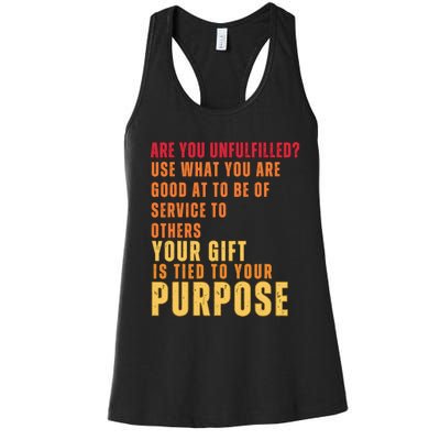 Inspirational Quote Purposes Saying Women's Racerback Tank