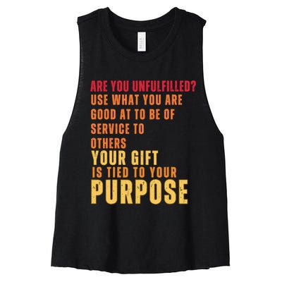 Inspirational Quote Purposes Saying Women's Racerback Cropped Tank