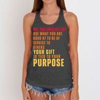 Inspirational Quote Purposes Saying Women's Knotted Racerback Tank