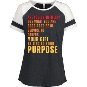 Inspirational Quote Purposes Saying Enza Ladies Jersey Colorblock Tee