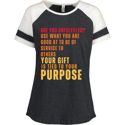 Inspirational Quote Purposes Saying Enza Ladies Jersey Colorblock Tee