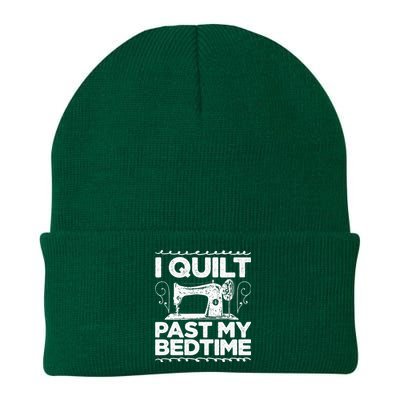 I Quilt Past My Bedtime Crocheting Knitting Sewing Wool Knit Cap Winter Beanie