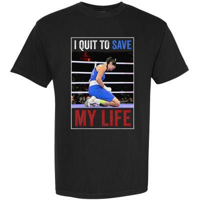 I Quit To Save My Life Carini Italian Boxer Women Boxing Garment-Dyed Heavyweight T-Shirt