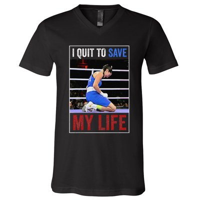 I Quit To Save My Life Carini Italian Boxer Women Boxing V-Neck T-Shirt