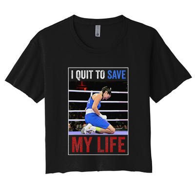 I Quit To Save My Life Carini Italian Boxer Women Boxing Women's Crop Top Tee