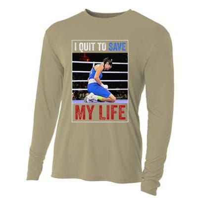 I Quit To Save My Life Carini Italian Boxer Women Boxing Cooling Performance Long Sleeve Crew