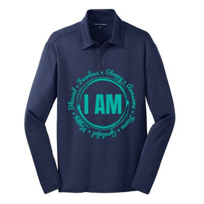 Inspirational Quote When Kindness Matters Silk Touch Performance Long Sleeve Polo