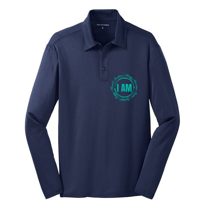 Inspirational Quote When Kindness Matters Silk Touch Performance Long Sleeve Polo