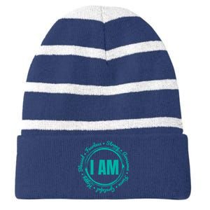 Inspirational Quote When Kindness Matters Striped Beanie with Solid Band