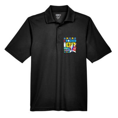 I Rocked 100 Days Of School 100th Day Guitar Music Gifts Men's Origin Performance Pique Polo