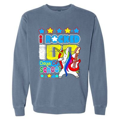 I Rocked 100 Days Of School 100th Day Guitar Music Gifts Garment-Dyed Sweatshirt