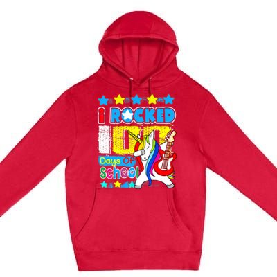 I Rocked 100 Days Of School 100th Day Guitar Music Gifts Premium Pullover Hoodie