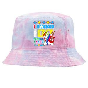 I Rocked 100 Days Of School 100th Day Guitar Music Gifts Tie-Dyed Bucket Hat