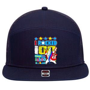 I Rocked 100 Days Of School 100th Day Guitar Music Gifts 7 Panel Mesh Trucker Snapback Hat