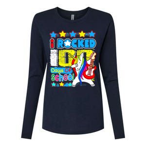 I Rocked 100 Days Of School 100th Day Guitar Music Gifts Womens Cotton Relaxed Long Sleeve T-Shirt