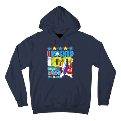 I Rocked 100 Days Of School 100th Day Guitar Music Gifts Hoodie