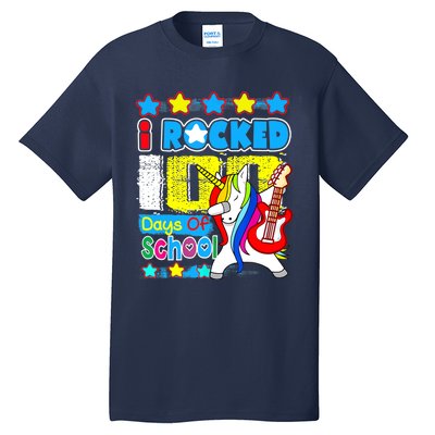 I Rocked 100 Days Of School 100th Day Guitar Music Gifts Tall T-Shirt