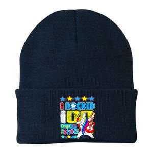 I Rocked 100 Days Of School 100th Day Guitar Music Gifts Knit Cap Winter Beanie