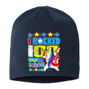 I Rocked 100 Days Of School 100th Day Guitar Music Gifts Sustainable Beanie