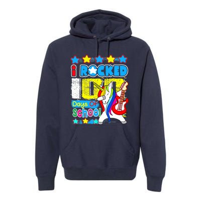 I Rocked 100 Days Of School 100th Day Guitar Music Gifts Premium Hoodie