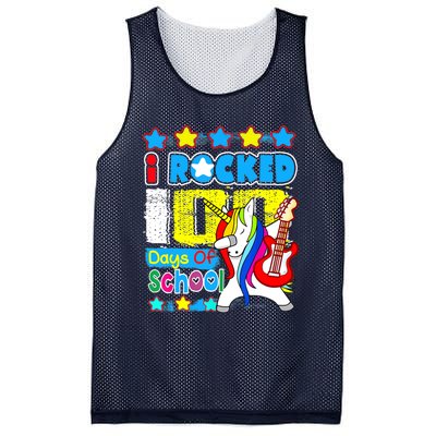 I Rocked 100 Days Of School 100th Day Guitar Music Gifts Mesh Reversible Basketball Jersey Tank