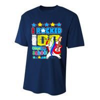 I Rocked 100 Days Of School 100th Day Guitar Music Gifts Performance Sprint T-Shirt