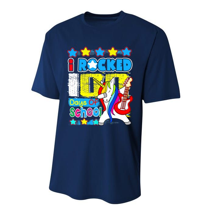 I Rocked 100 Days Of School 100th Day Guitar Music Gifts Performance Sprint T-Shirt