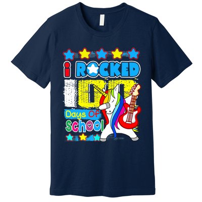 I Rocked 100 Days Of School 100th Day Guitar Music Gifts Premium T-Shirt