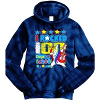 I Rocked 100 Days Of School 100th Day Guitar Music Gifts Tie Dye Hoodie