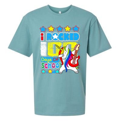 I Rocked 100 Days Of School 100th Day Guitar Music Gifts Sueded Cloud Jersey T-Shirt