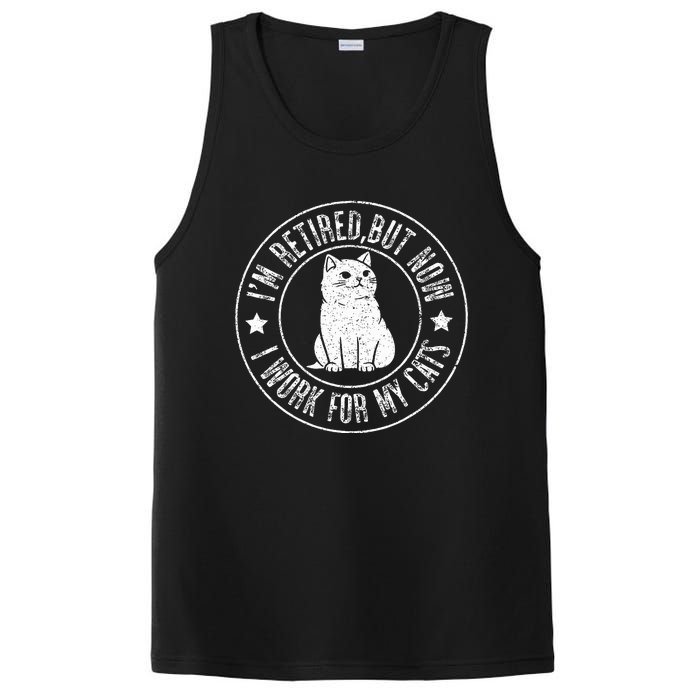 Im retired 2024 But Now I Work For My Cats Funny Retirement  PosiCharge Competitor Tank