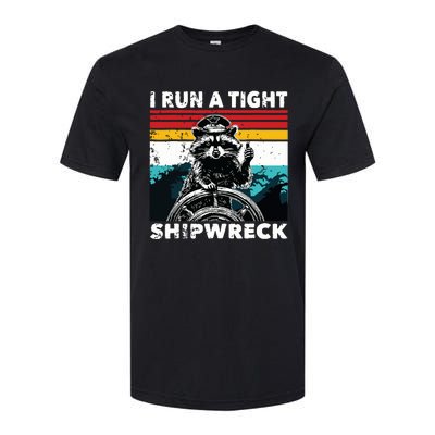 I Run A Tight Shipwreck Funny Raccoon Captain Softstyle CVC T-Shirt