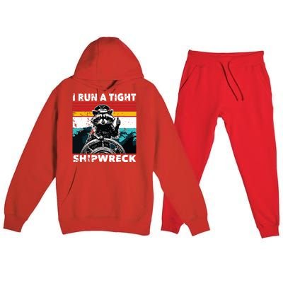 I Run A Tight Shipwreck Funny Raccoon Captain Premium Hooded Sweatsuit Set