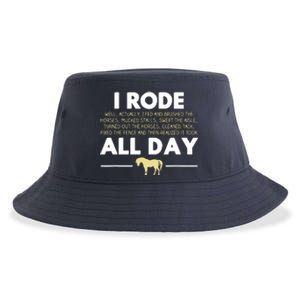 I Rode All Day Horse Riding Funny Horse Gift Sustainable Bucket Hat