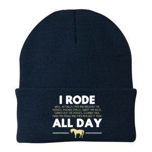 I Rode All Day Horse Riding Funny Horse Gift Knit Cap Winter Beanie