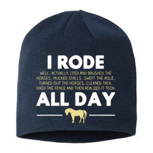 I Rode All Day Horse Riding Funny Horse Gift Sustainable Beanie