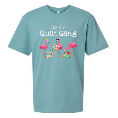 I run a quilt gang funny quilting Sueded Cloud Jersey T-Shirt