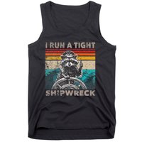 I Run A Ight Shipwreck Funny Raccoon Captain Vintage Tank Top