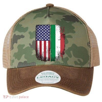 Italian Roots American Born Italia Usa Flag America Italy Legacy Tie Dye Trucker Hat