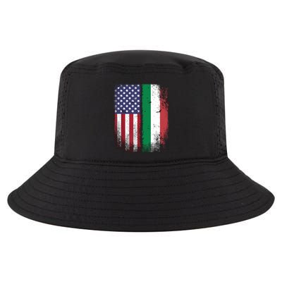 Italian Roots American Born Italia Usa Flag America Italy Cool Comfort Performance Bucket Hat