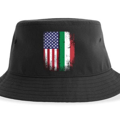 Italian Roots American Born Italia Usa Flag America Italy Sustainable Bucket Hat