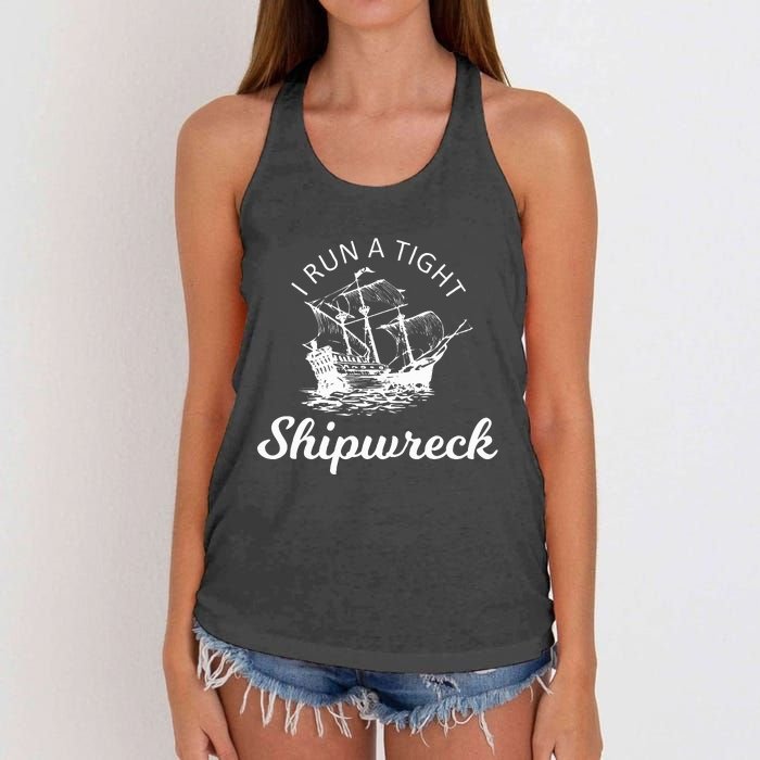 I Run A Tight Shipwreck Women's Knotted Racerback Tank