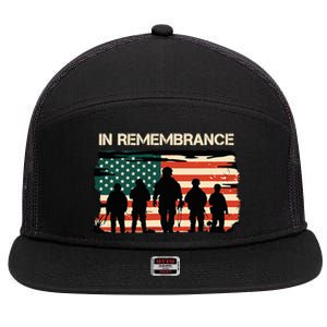 In Remembrance American Flag Usa 7 Panel Mesh Trucker Snapback Hat