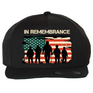 In Remembrance American Flag Usa Wool Snapback Cap