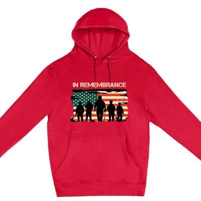 In Remembrance American Flag Usa Premium Pullover Hoodie