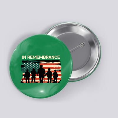 In Remembrance American Flag Usa Button