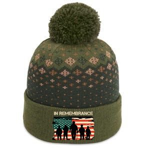 In Remembrance American Flag Usa The Baniff Cuffed Pom Beanie