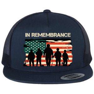 In Remembrance American Flag Usa Flat Bill Trucker Hat